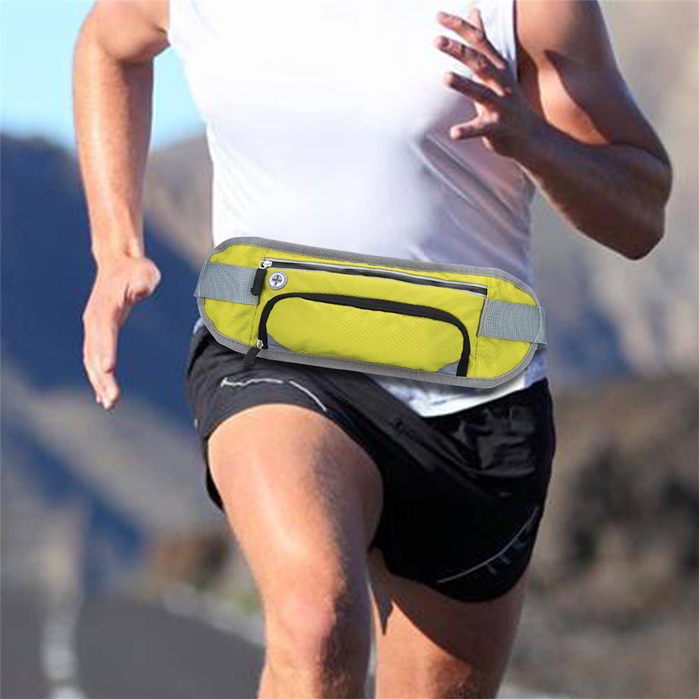 Cadorabo Sport Trinkflaschen Bauchtasche mit Reflektor in AHORN GRÜN - Längenverstellbare Wasserdichte Reflektierende Hüfttasche