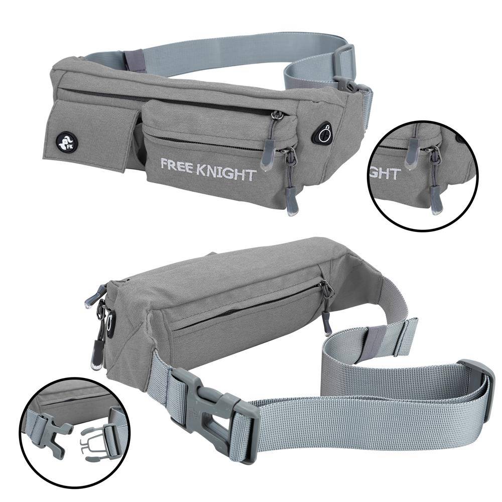 Cadorabo Bauchtasche mit 4 Fächern in CHIA GRAU - Längenverstellbare Wasserdichte Hüfttasche Gürteltasche Handytasche mit 4 Fächern