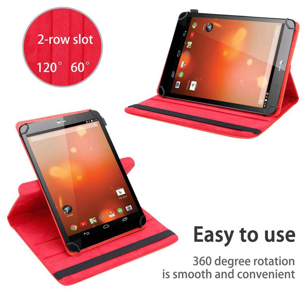 Cadorabo Hülle für LG G Pad 8.3 Schutzhülle in Rot 360 Grad Tablet Hülle Etui Cover Case