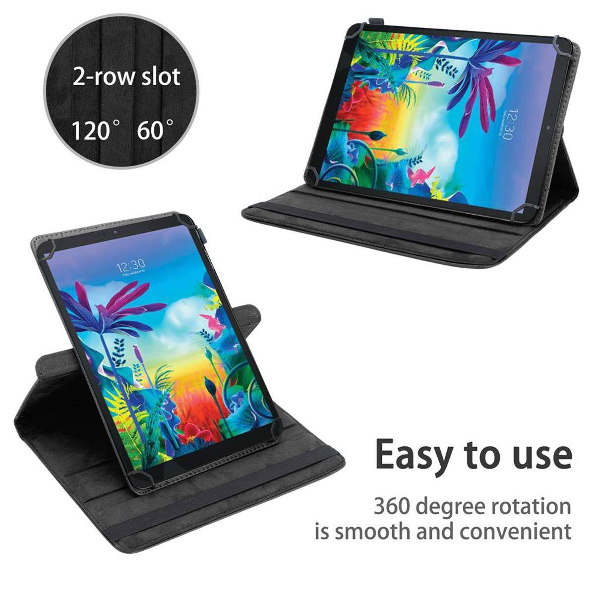 Cadorabo Hülle für LG G Pad 5 (10.1 Zoll) Schutzhülle in Schwarz 360 Grad Tablet Hülle Etui Cover Case