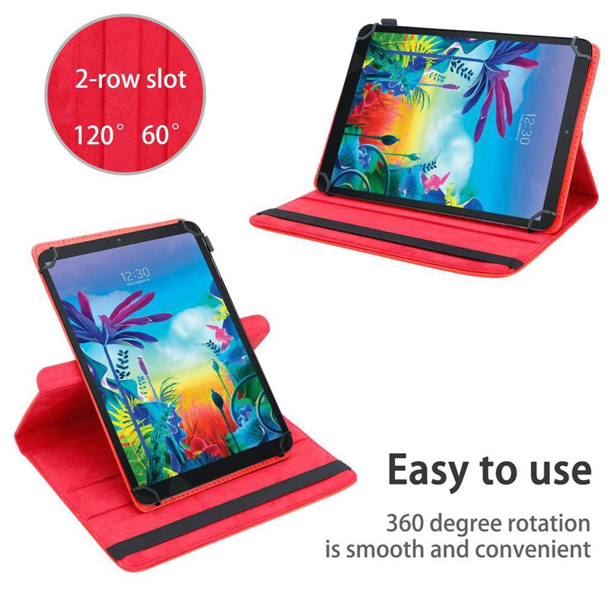 Cadorabo Hülle für LG G Pad 5 (10.1 Zoll) Schutzhülle in Rot 360 Grad Tablet Hülle Etui Cover Case
