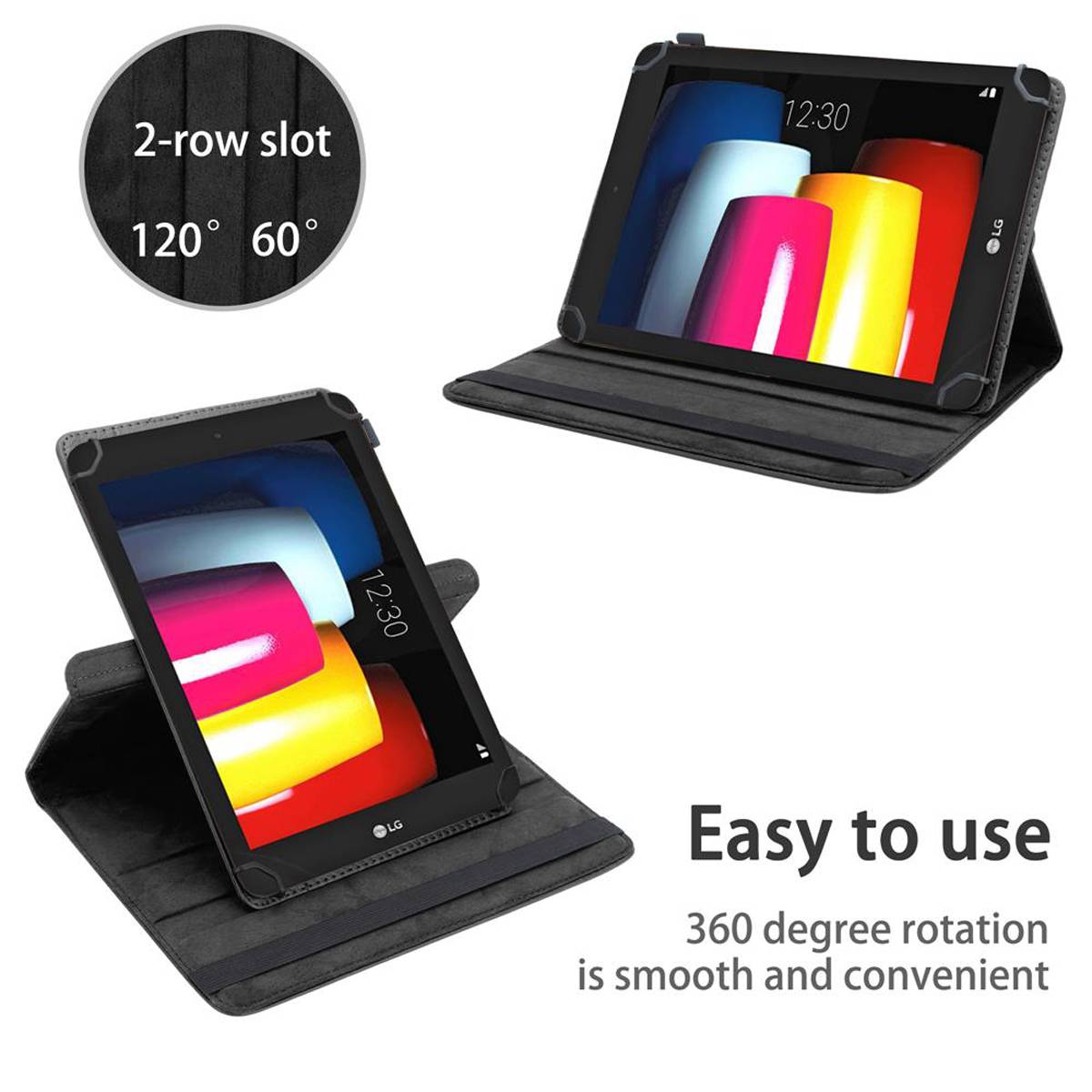 Cadorabo Hülle für LG G Pad IV (8.0 Zoll) Schutzhülle in Schwarz 360 Grad Tablet Hülle Etui Cover Case