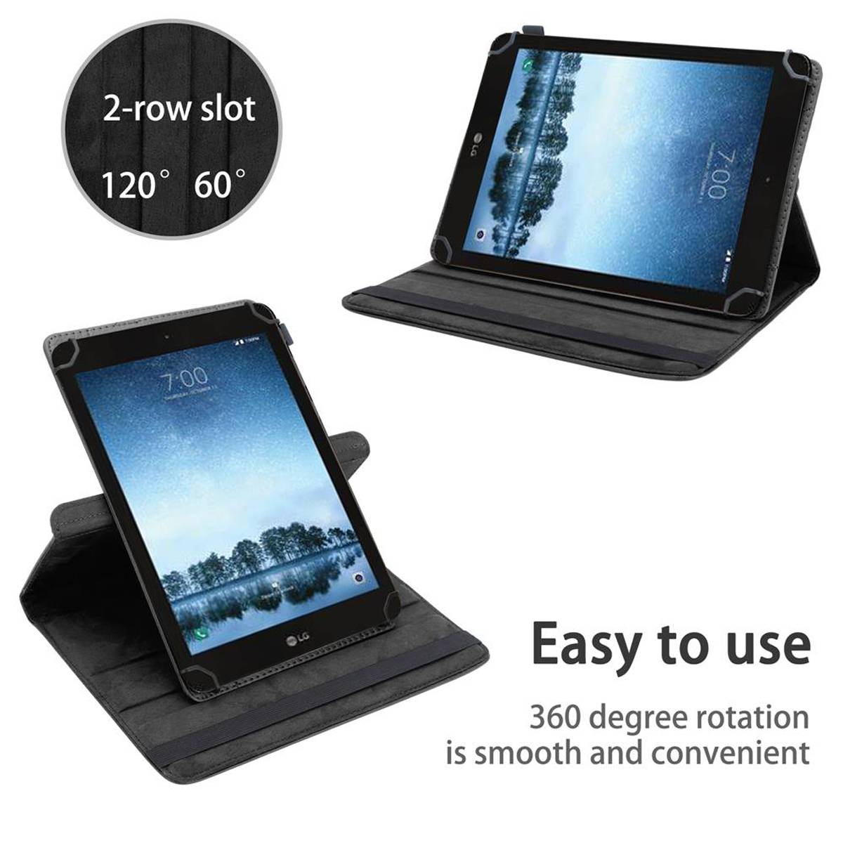 Cadorabo Hülle für LG G Pad F2 (8.0 Zoll) Schutzhülle in Schwarz 360 Grad Tablet Hülle Etui Cover Case