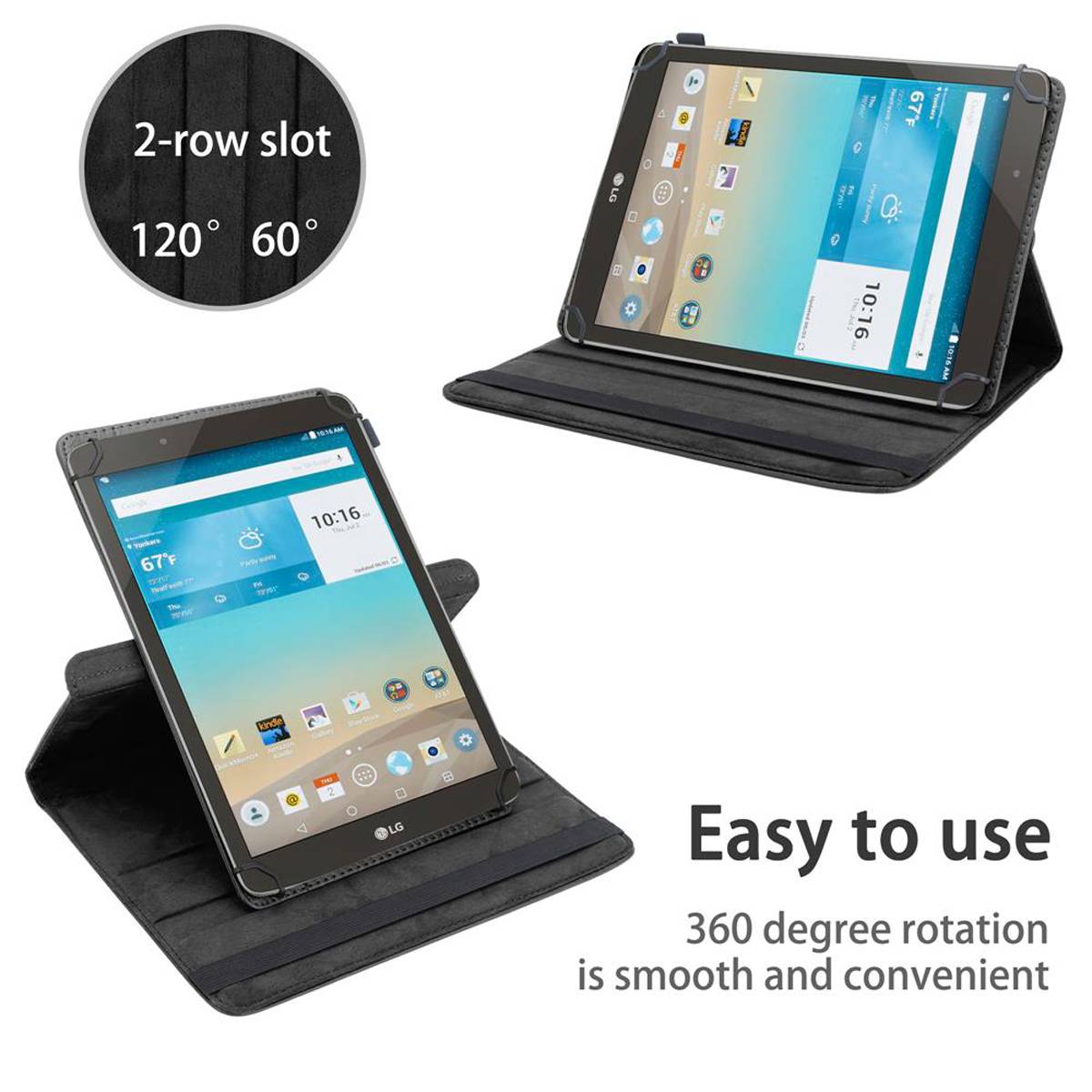 Cadorabo Hülle für LG G Pad F (8.0 Zoll) Schutzhülle in Schwarz 360 Grad Tablet Hülle Etui Cover Case
