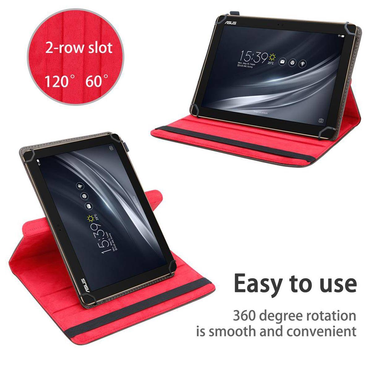 Cadorabo Hülle für Asus ZenPad 10 (10.1 Zoll) Schutzhülle in Braun 360 Grad Tablet Hülle Etui Cover Case