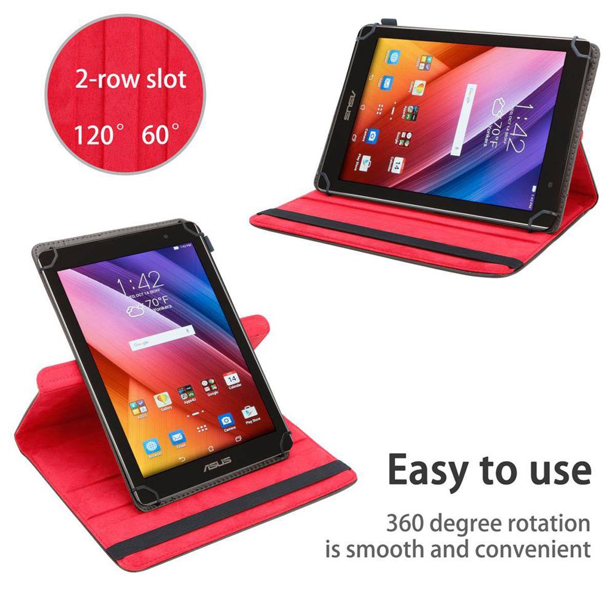 Cadorabo Hülle für Asus ZenPad C (7.0 Zoll) Schutzhülle in Braun 360 Grad Tablet Hülle Etui Cover Case