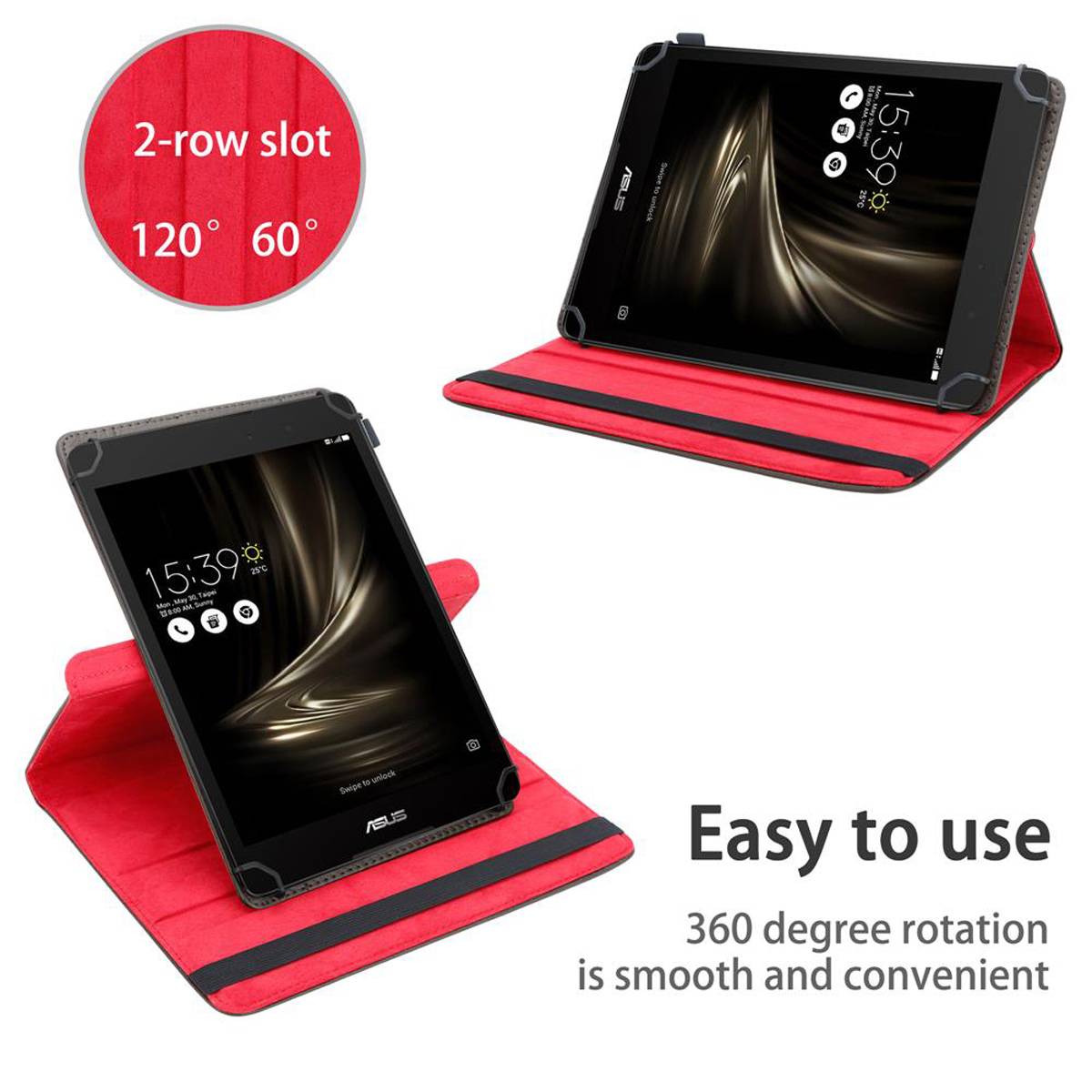 Cadorabo Hülle für Asus Zenpad 3 (8.0 Zoll) Schutzhülle in Braun 360 Grad Tablet Hülle Etui Cover Case