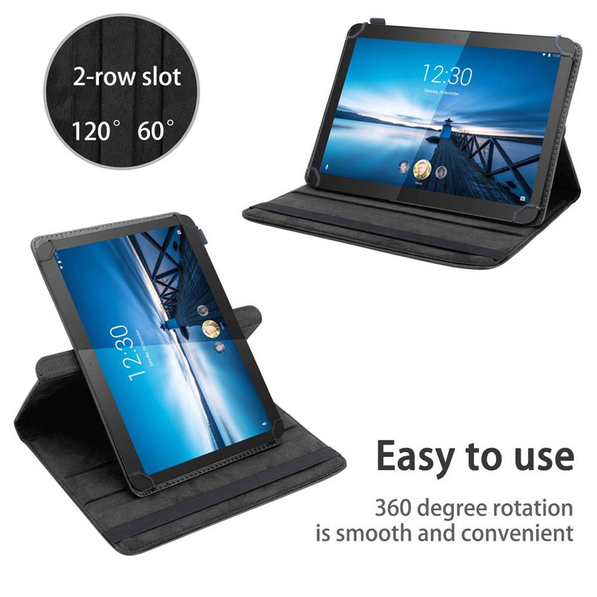 Cadorabo Hülle für Lenovo Tab 4 10 (10.1 Zoll) Schutzhülle in Schwarz 360 Grad Tablet Hülle Etui Cover Case