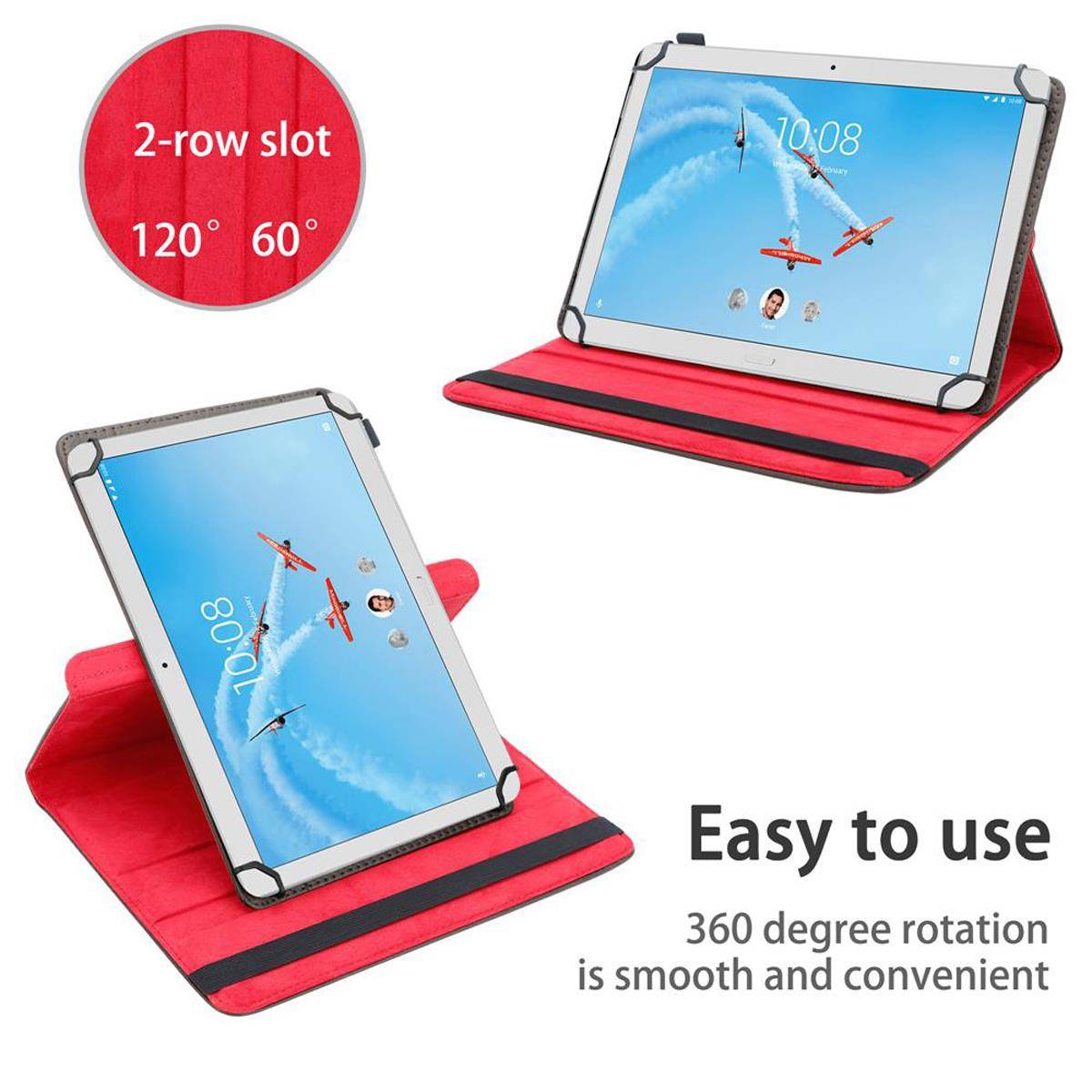 Cadorabo Hülle für Lenovo Tab P10 (10.1 Zoll) Schutzhülle in Braun 360 Grad Tablet Hülle Etui Cover Case