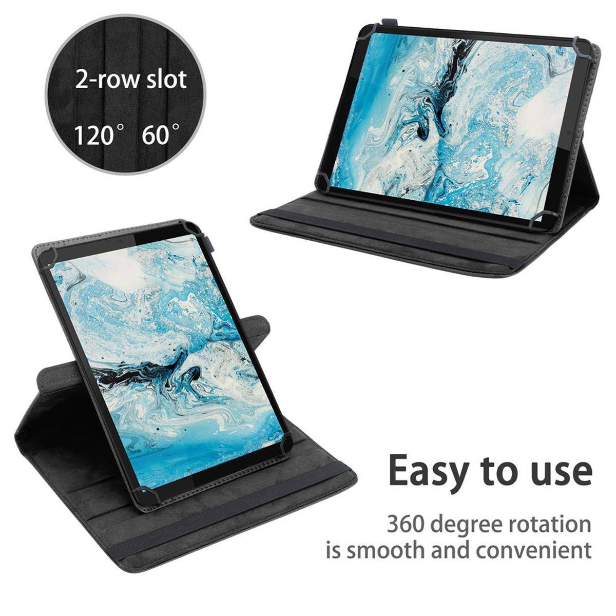 Cadorabo Hülle für Lenovo Tab M8 (8 Zoll) Schutzhülle in Schwarz 360 Grad Tablet Hülle Etui Cover Case