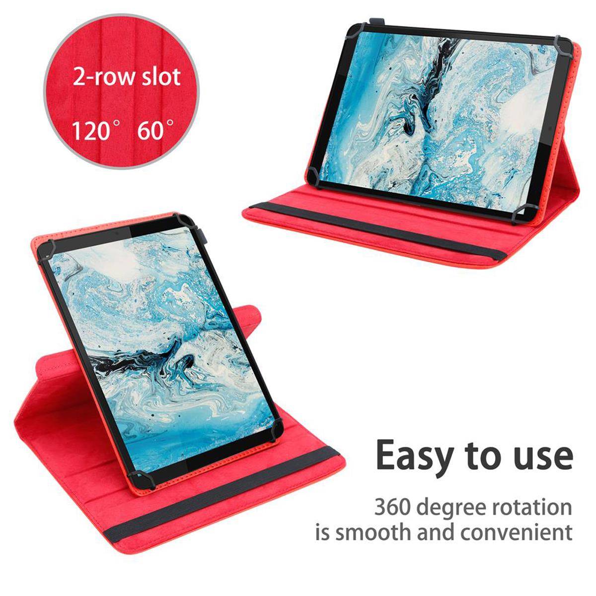 Cadorabo Hülle für Lenovo Tab M8 (8 Zoll) Schutzhülle in Rot 360 Grad Tablet Hülle Etui Cover Case