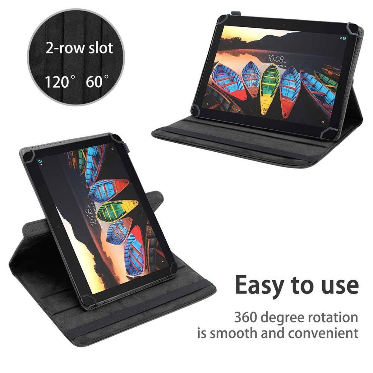 Cadorabo Hülle für Lenovo Smart Tab (10.1 Zoll) Schutzhülle in Schwarz 360 Grad Tablet Hülle Etui Cover Case