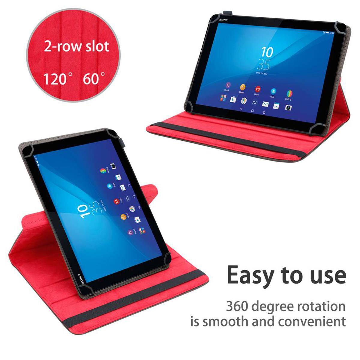 Cadorabo Hülle für Sony Xperia Tablet Z4 (10.1 Zoll) Schutzhülle in Braun 360 Grad Tablet Hülle Etui Cover Case