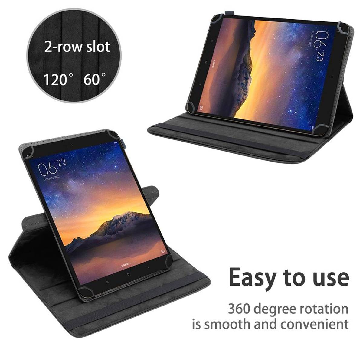 Cadorabo Hülle für Xiaomi Mi Pad 2 (7.9 Zoll) Schutzhülle in Schwarz 360 Grad Tablet Hülle Etui Cover Case