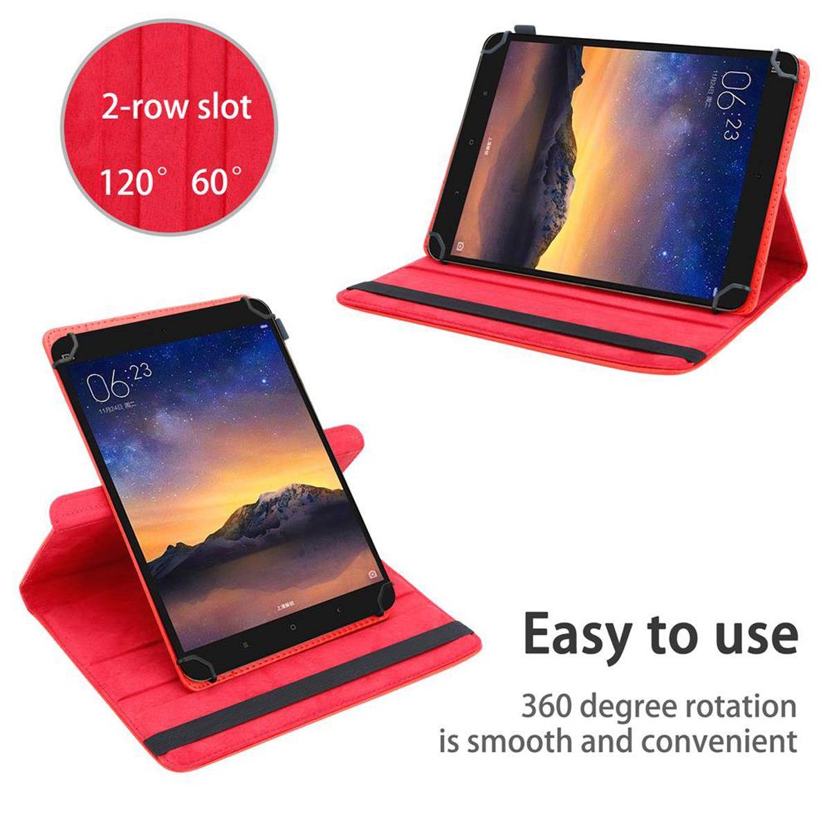Cadorabo Hülle für Xiaomi Mi Pad 2 (7.9 Zoll) Schutzhülle in Rot 360 Grad Tablet Hülle Etui Cover Case