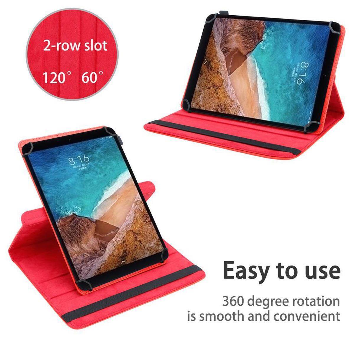 Cadorabo Hülle für Xiaomi Mi Pad 4 (8.0 Zoll) Schutzhülle in Rot 360 Grad Tablet Hülle Etui Cover Case