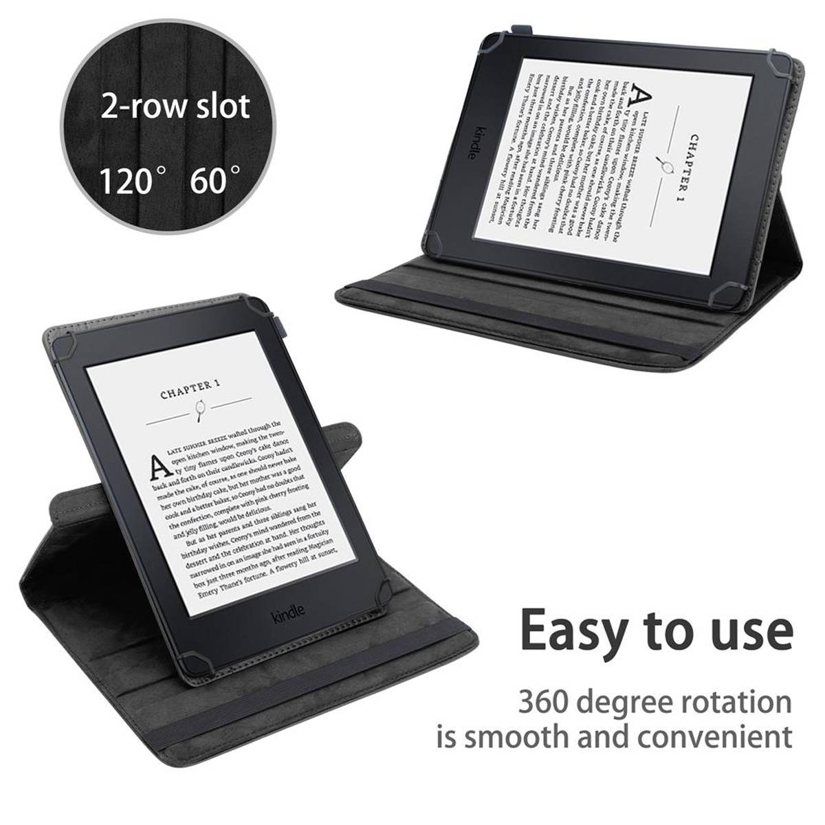 Cadorabo Hülle für Kindle Paperwhite 2018 (10. Gen.) Schutzhülle in Schwarz 360 Grad Tablet Hülle Etui Cover Case