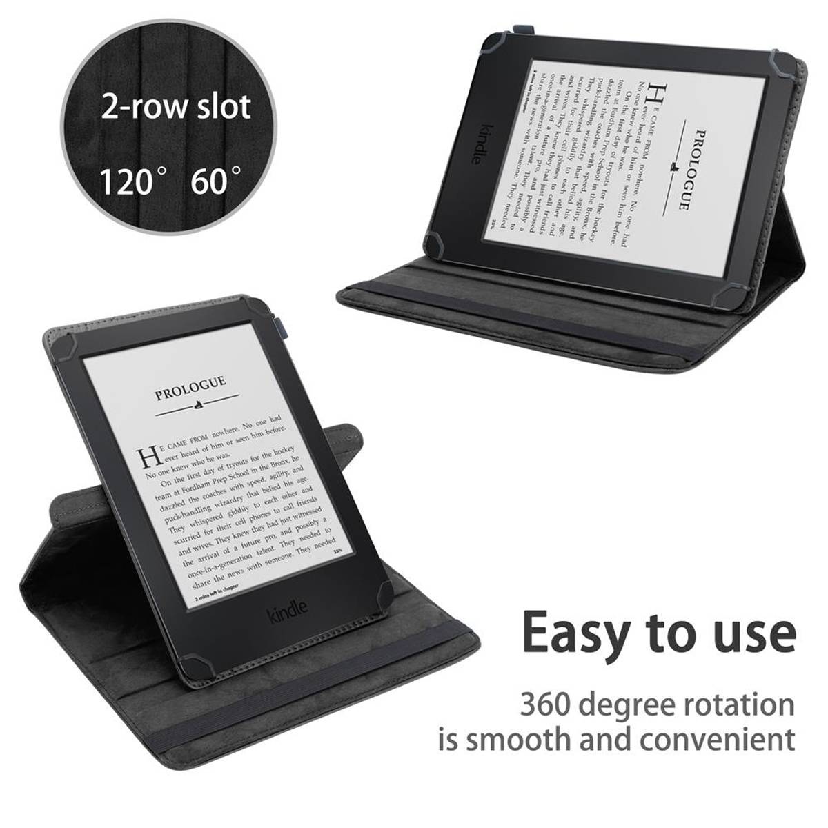 Cadorabo Hülle für Kindle Voyage 2014 (7. Gen.) Schutzhülle in Schwarz 360 Grad Tablet Hülle Etui Cover Case