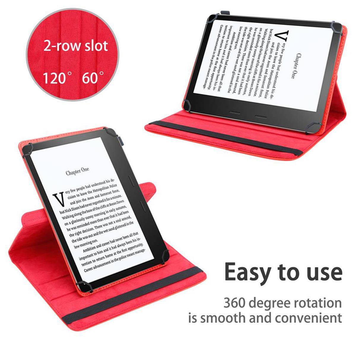 Cadorabo Hülle für Kindle Oasis 2016 (8. Gen.) Schutzhülle in Rot 360 Grad Tablet Hülle Etui Cover Case