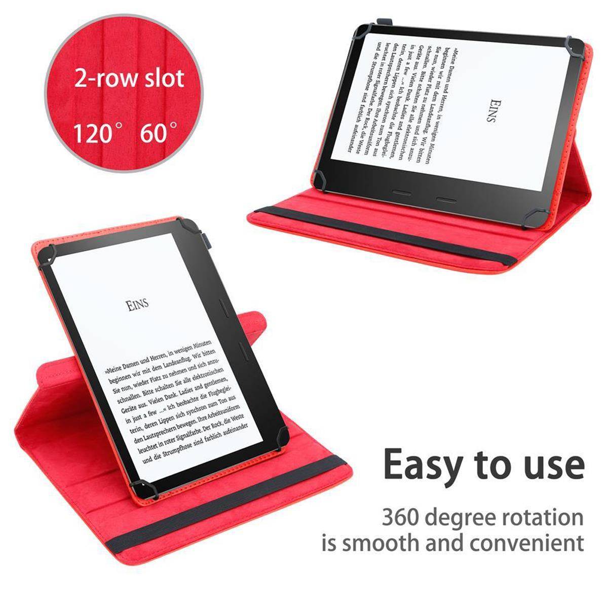 Cadorabo Hülle für Kindle Oasis 2017 (9. Gen.) Schutzhülle in Rot 360 Grad Tablet Hülle Etui Cover Case