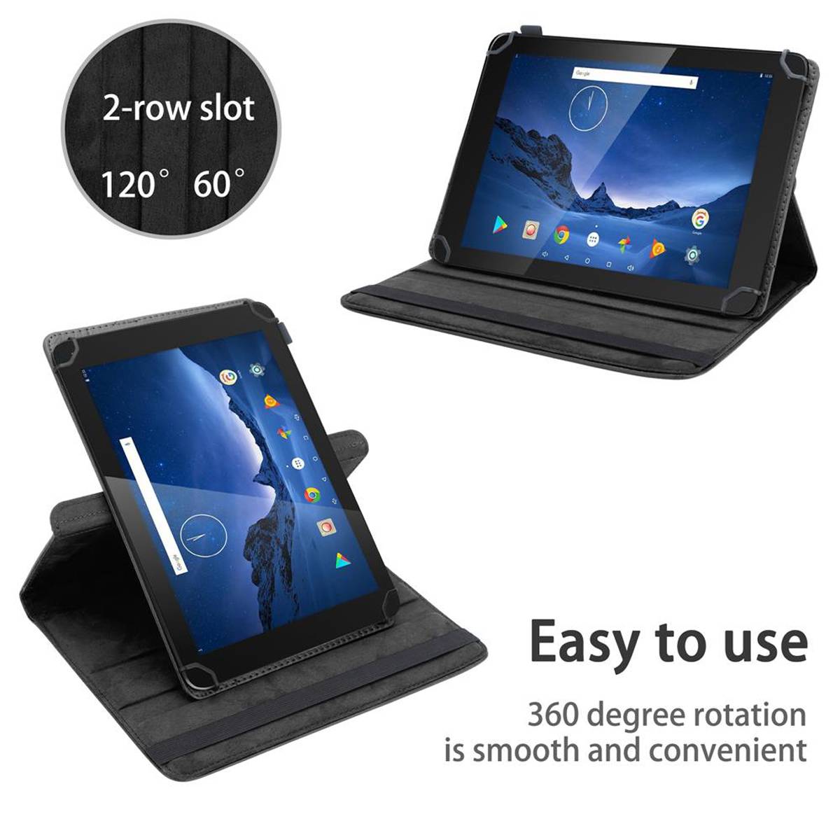 Cadorabo Hülle für Dragon Touch V10 Schutzhülle in Schwarz 360 Grad Tablet Hülle Etui Cover Case