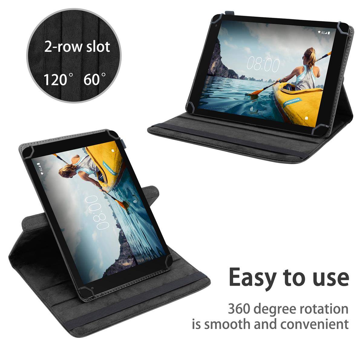 Cadorabo Hülle für Medion LifeTab P10610 Schutzhülle in Schwarz 360 Grad Tablet Hülle Etui Cover Case