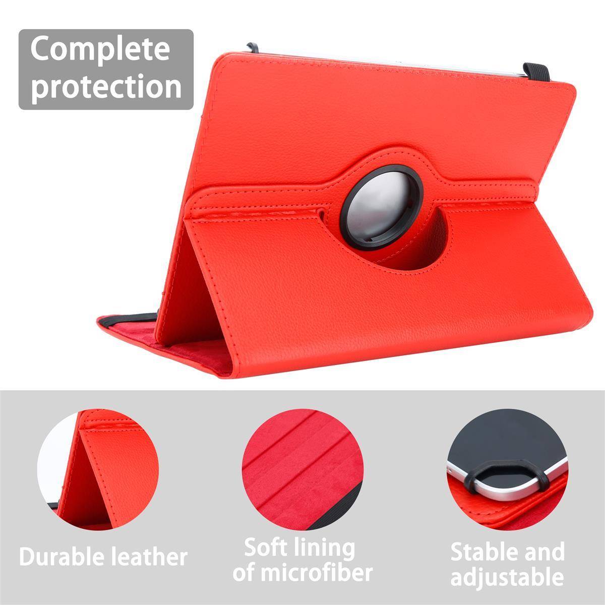 Cadorabo Hülle für Medion LifeTab P10610 Schutzhülle in Rot 360 Grad Tablet Hülle Etui Cover Case
