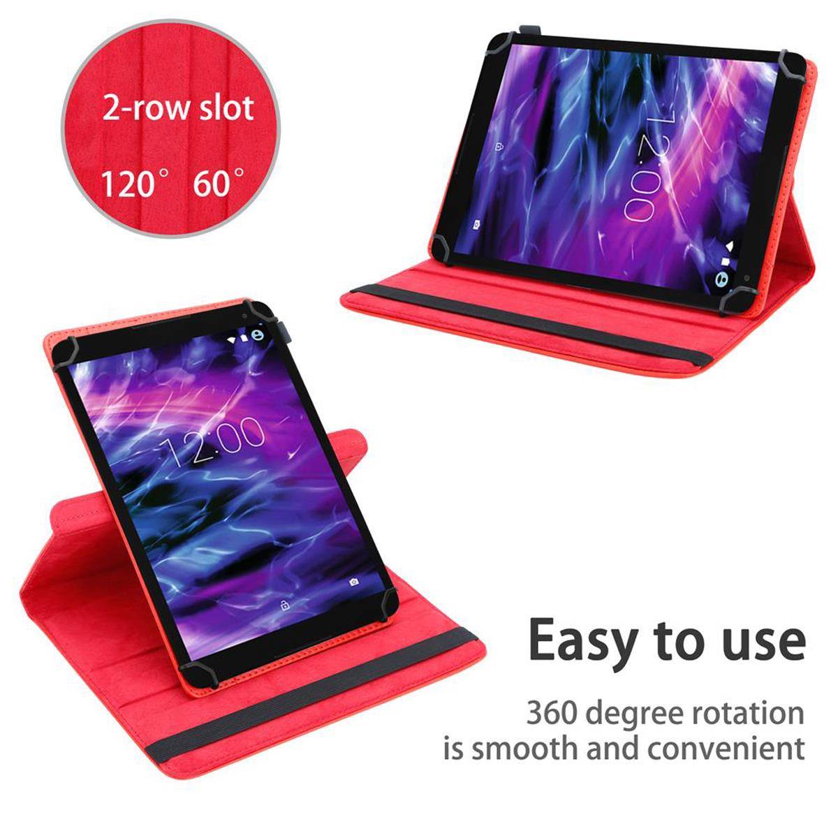 Cadorabo Hülle für Medion LifeTab P10506 Schutzhülle in Rot 360 Grad Tablet Hülle Etui Cover Case