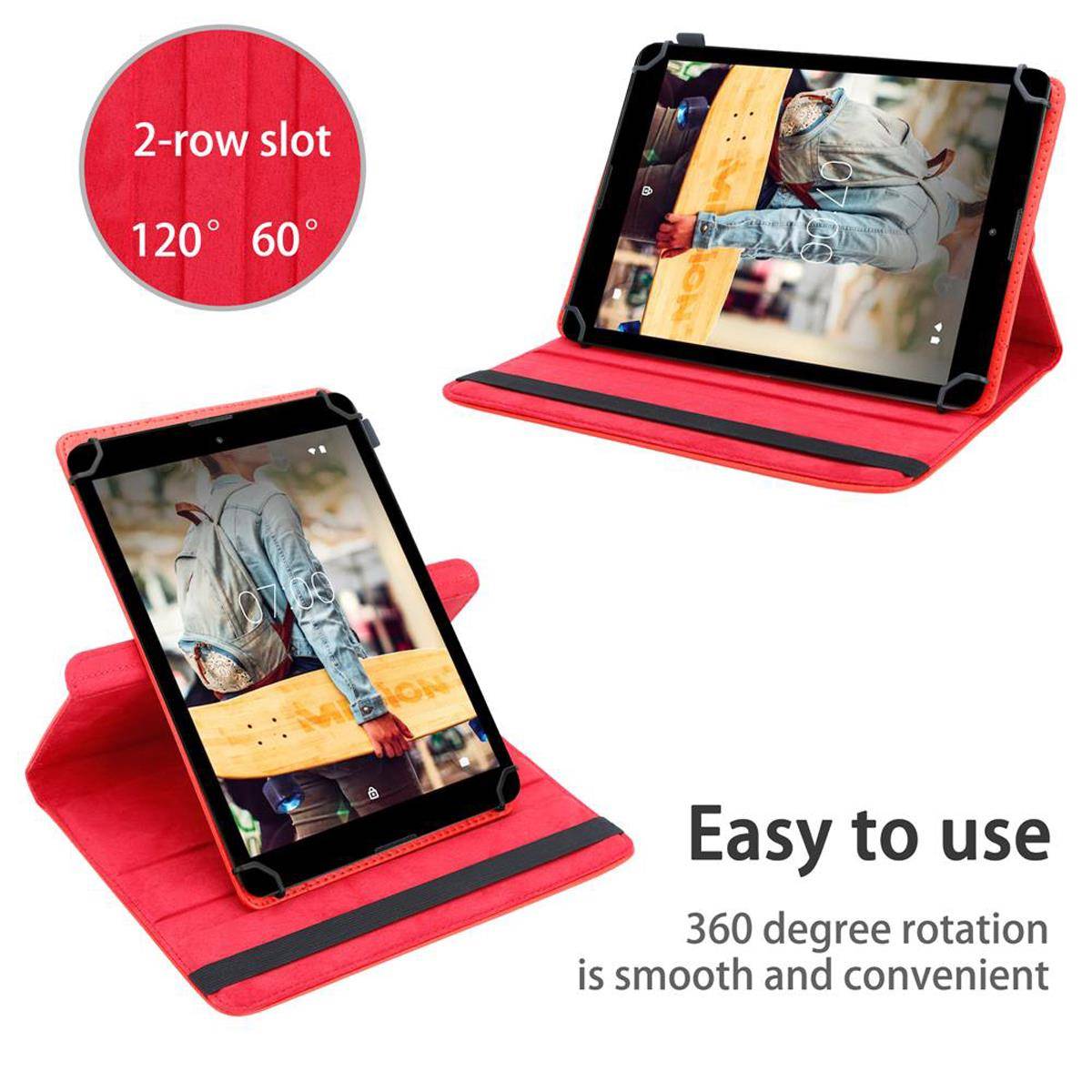 Cadorabo Hülle für Medion LifeTab P9701 Schutzhülle in Rot 360 Grad Tablet Hülle Etui Cover Case