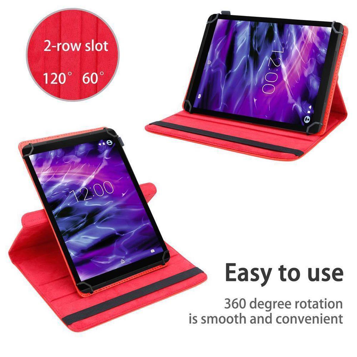 Cadorabo Hülle für Medion LifeTab X10311 Schutzhülle in Rot 360 Grad Tablet Hülle Etui Cover Case