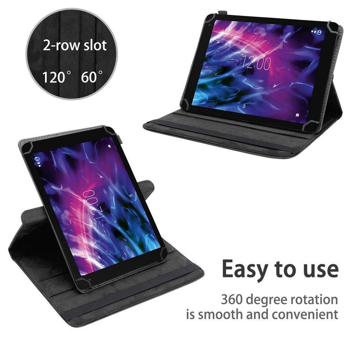 Cadorabo Hülle für Medion LifeTab X10605 Schutzhülle in Schwarz 360 Grad Tablet Hülle Etui Cover Case