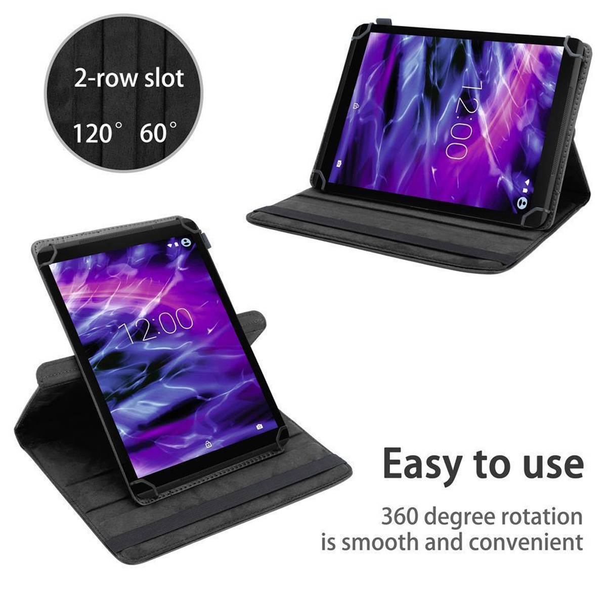 Cadorabo Hülle für Medion LifeTab X10313 Schutzhülle in Schwarz 360 Grad Tablet Hülle Etui Cover Case