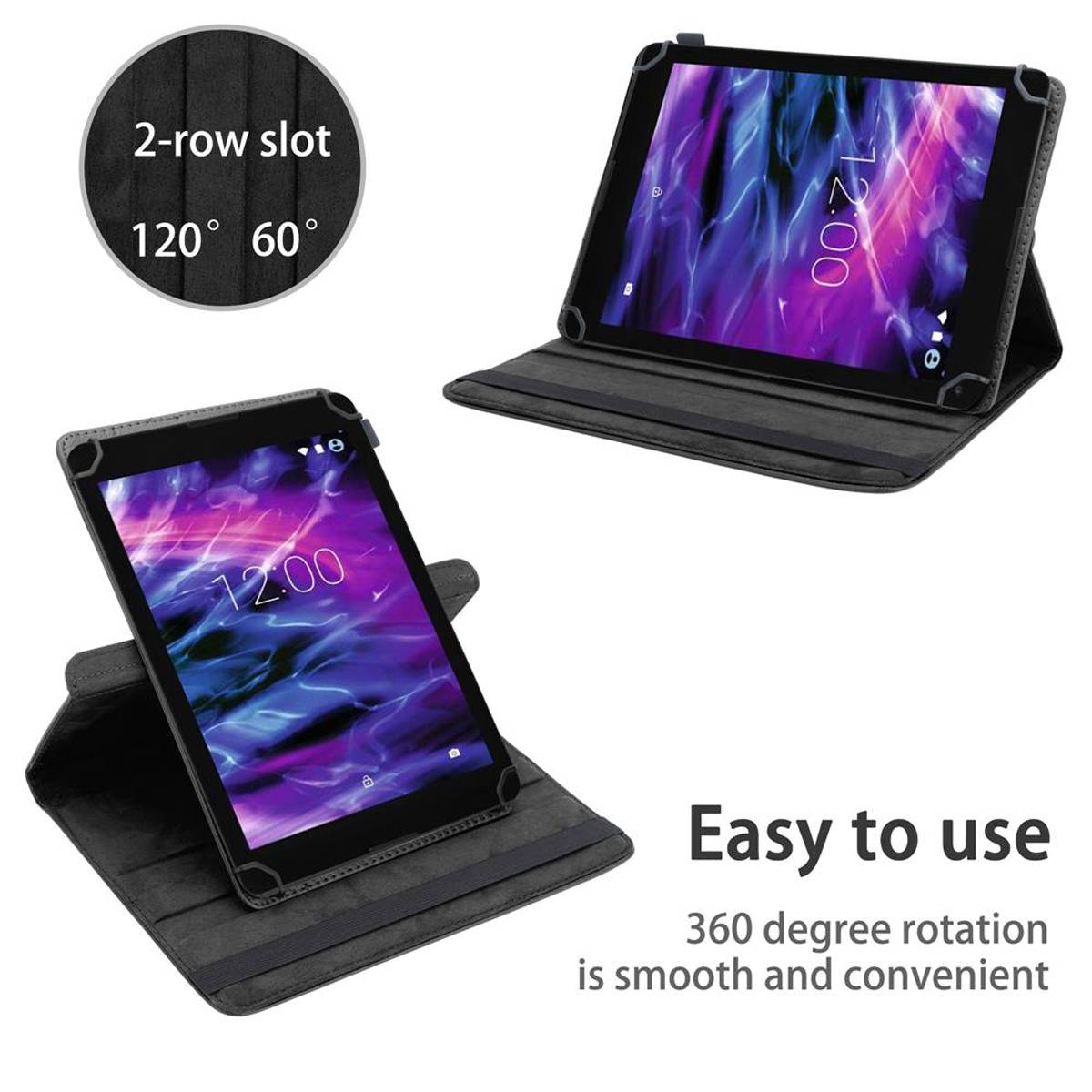 Cadorabo Hülle für Medion LifeTab P8513 Schutzhülle in Schwarz 360 Grad Tablet Hülle Etui Cover Case