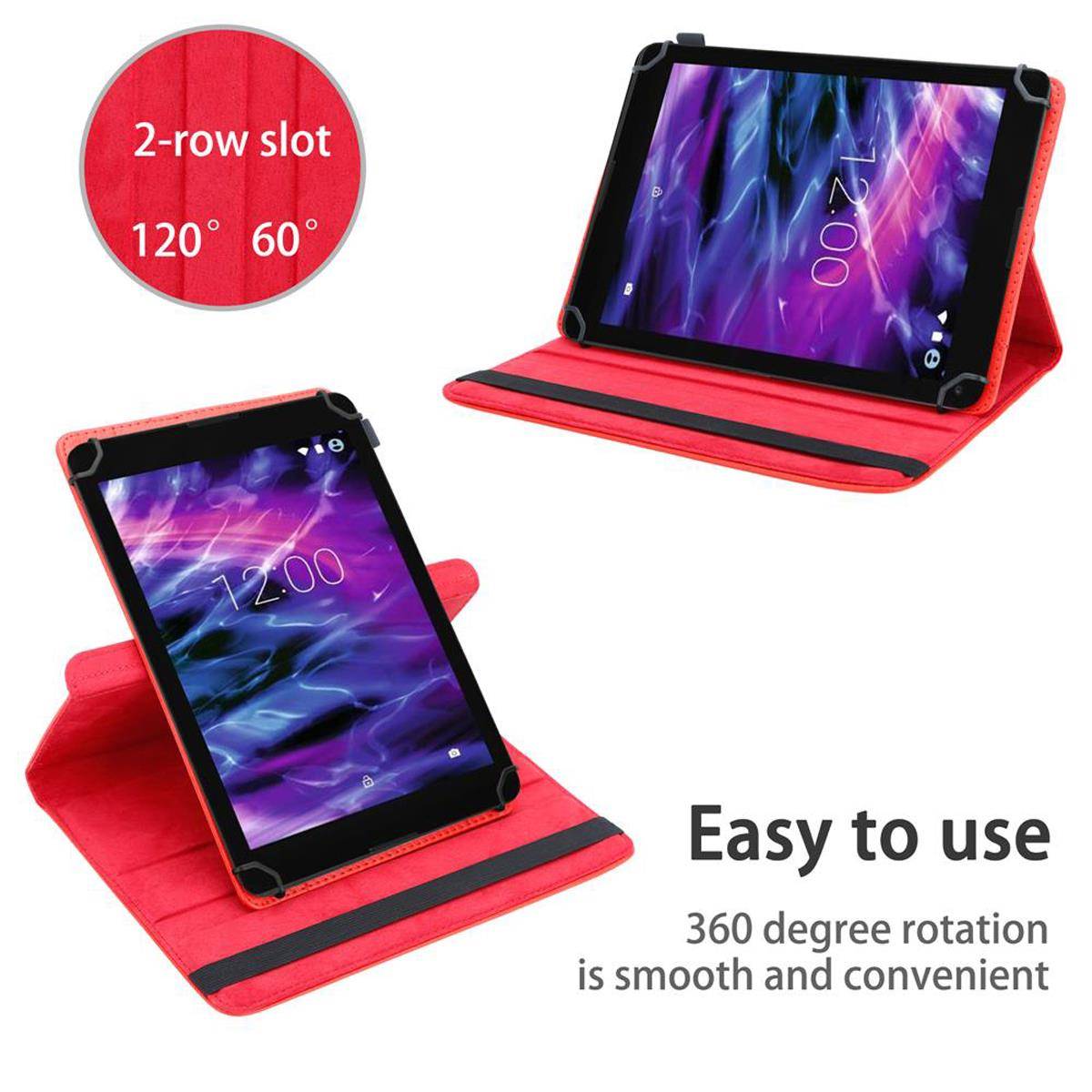 Cadorabo Hülle für Medion LifeTab P8513 Schutzhülle in Rot 360 Grad Tablet Hülle Etui Cover Case