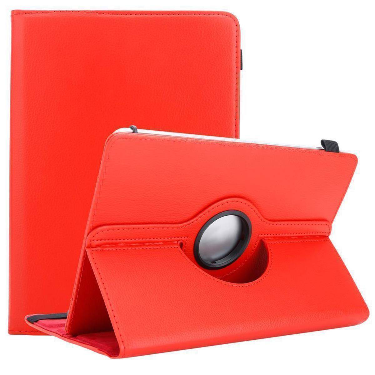 Cadorabo Hülle für Medion LifeTab P10606 Schutzhülle in Rot 360 Grad Tablet Hülle Etui Cover Case