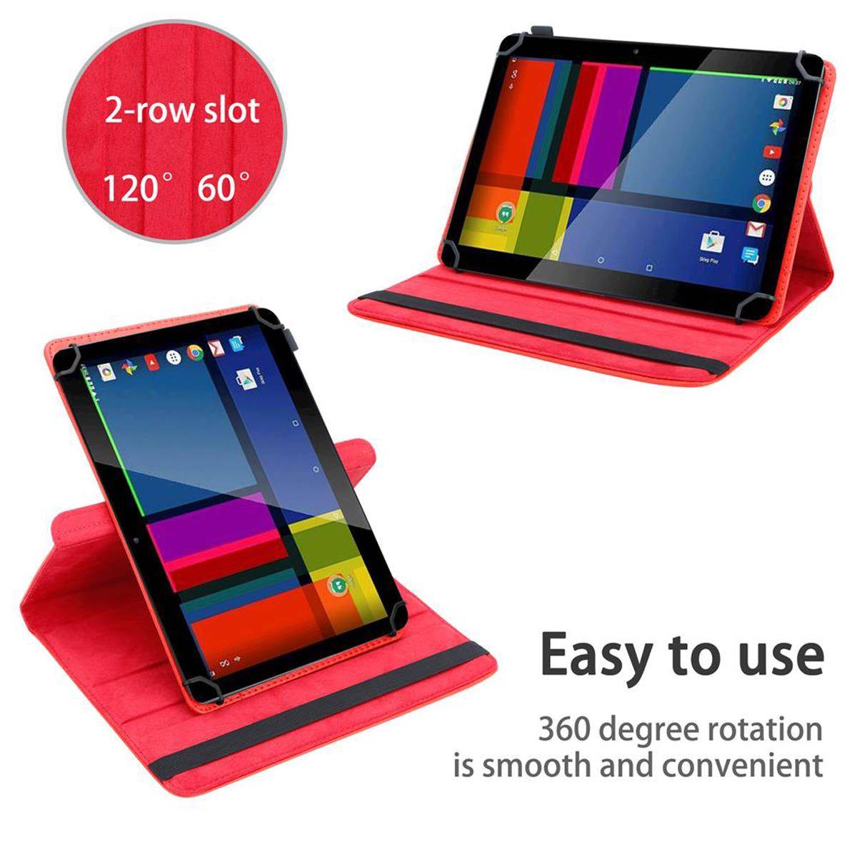 Cadorabo Hülle für GoClever Quantum 2 1010 Mobile Schutzhülle in Rot 360 Grad Tablet Hülle Etui Cover Case