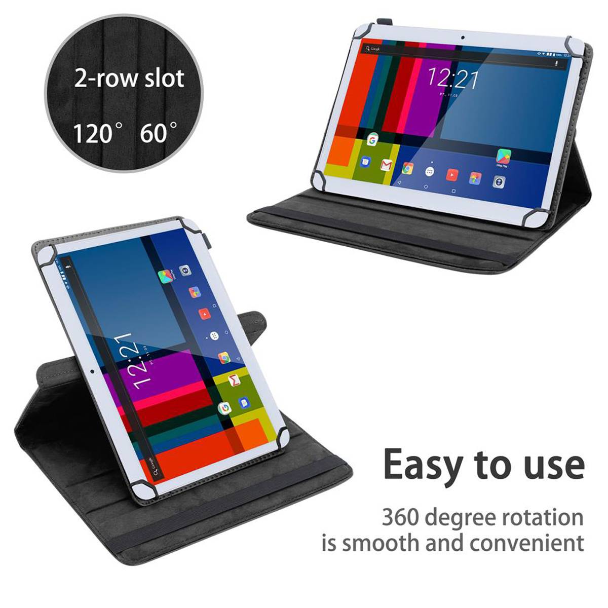 Cadorabo Hülle für GoClever Quantum 3 960 Schutzhülle in Schwarz 360 Grad Tablet Hülle Etui Cover Case