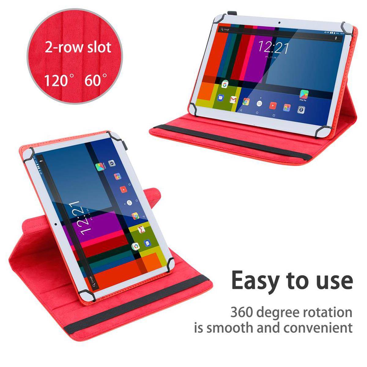Cadorabo Hülle für GoClever Quantum 3 960 Schutzhülle in Rot 360 Grad Tablet Hülle Etui Cover Case