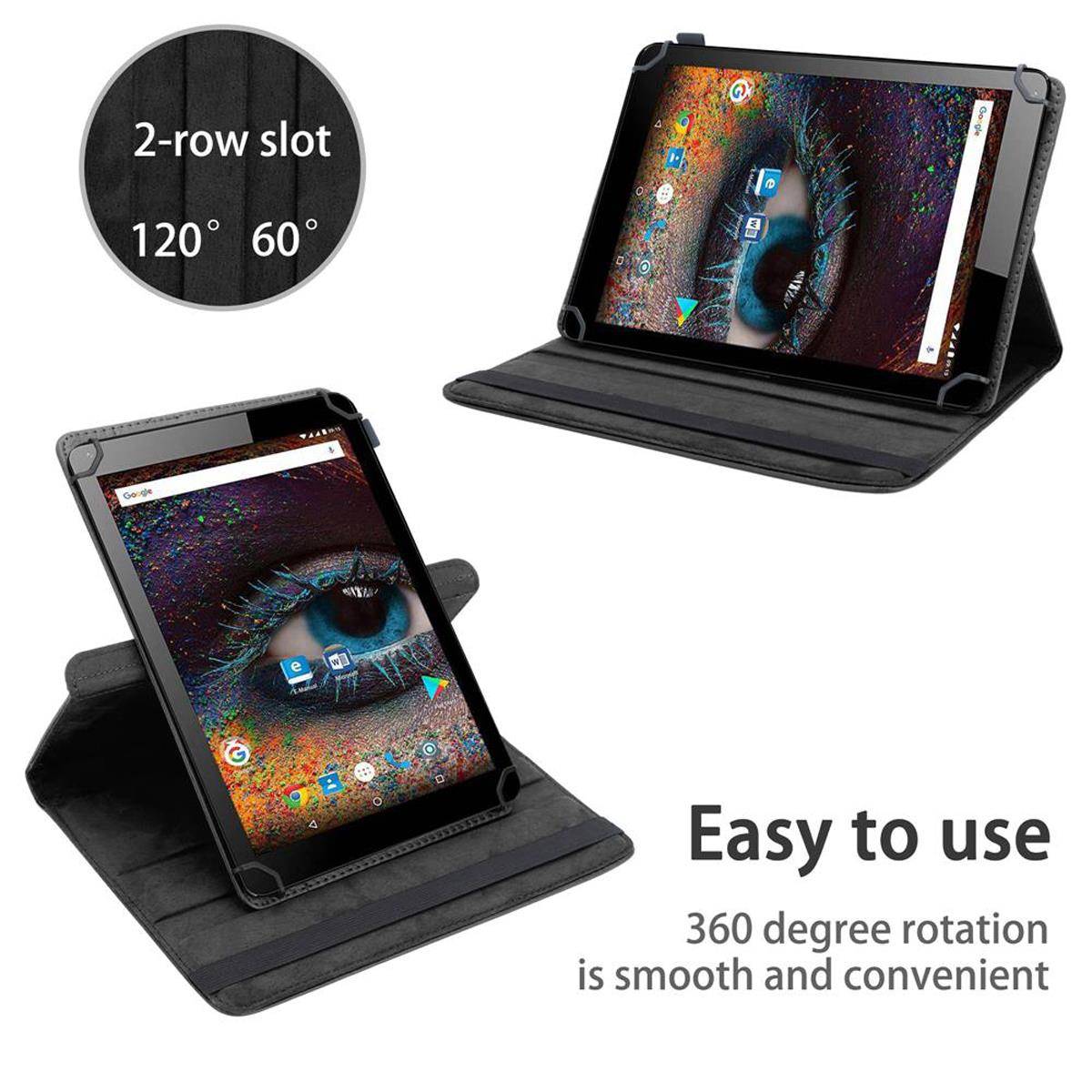 Cadorabo Hülle für Odys Falcon 10 PLUS Schutzhülle in Schwarz 360 Grad Tablet Hülle Etui Cover Case