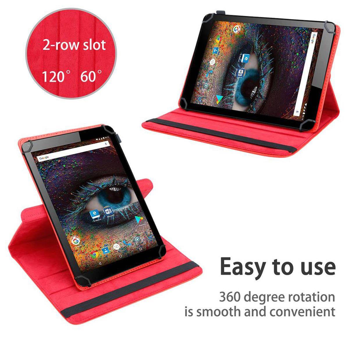 Cadorabo Hülle für Odys Falcon 10 PLUS Schutzhülle in Rot 360 Grad Tablet Hülle Etui Cover Case