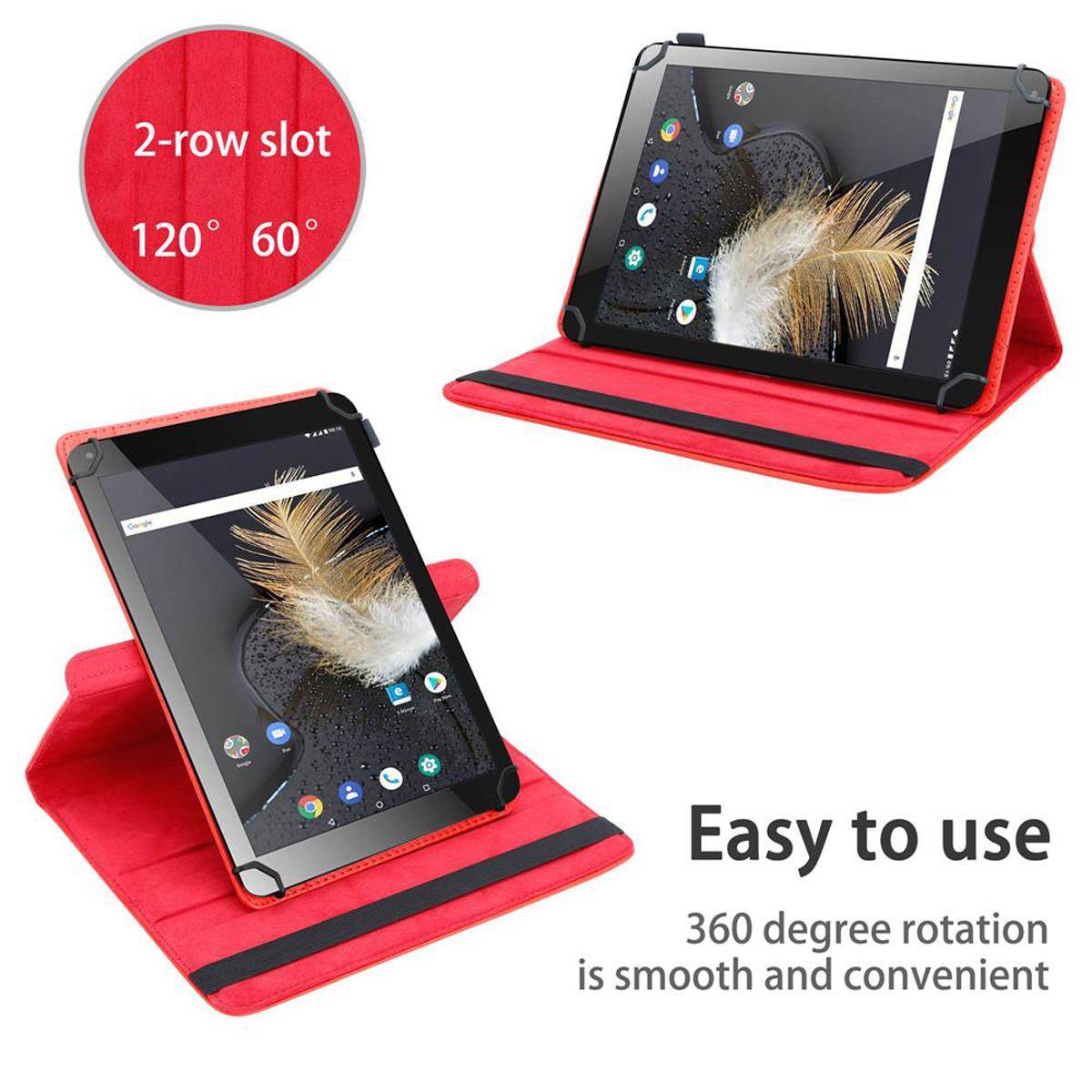 Cadorabo Hülle für Odys Titan 10 Schutzhülle in Rot 360 Grad Tablet Hülle Etui Cover Case
