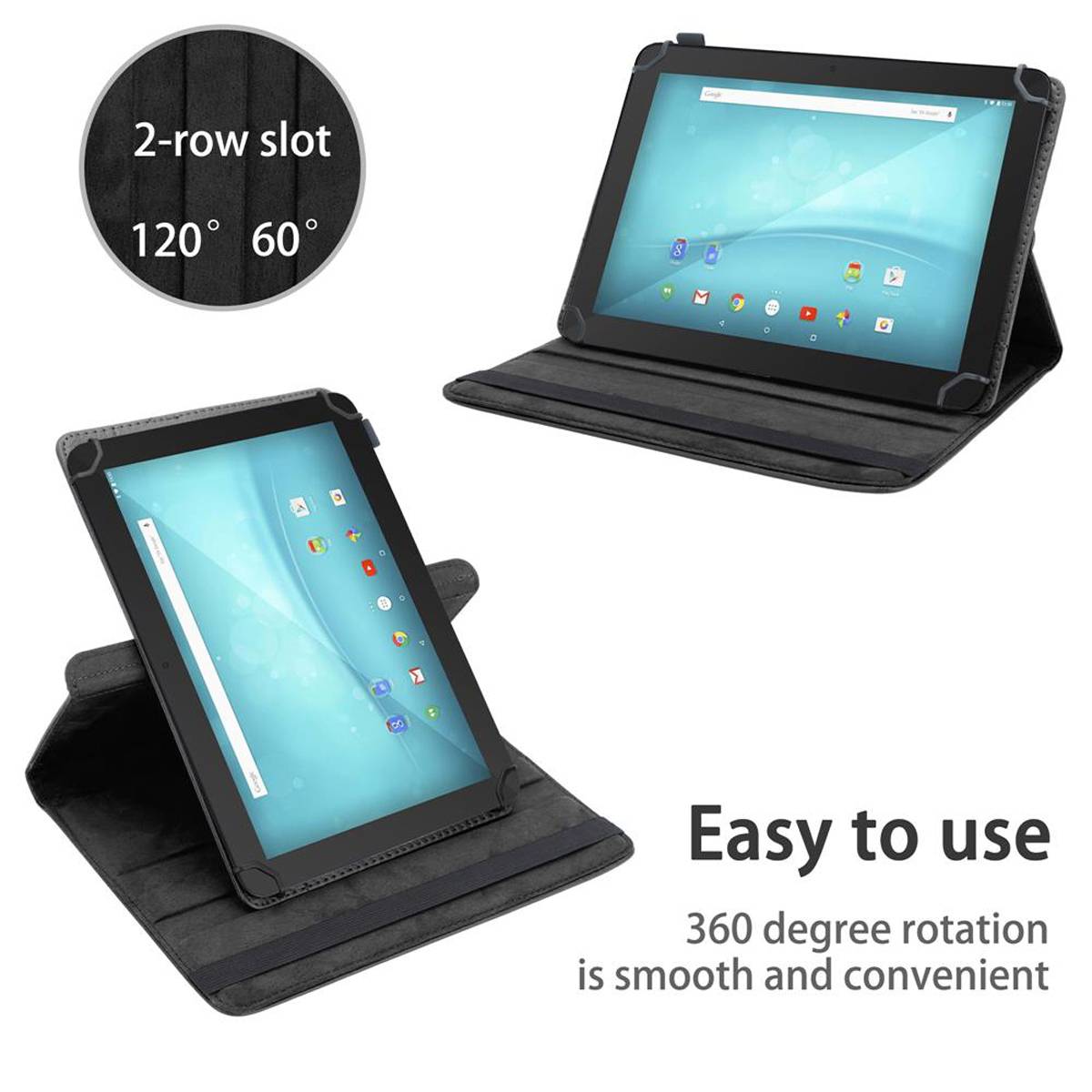 Cadorabo Hülle für Trekstor Surftab Breeze (10.1 Zoll) Schutzhülle in Schwarz 360 Grad Tablet Hülle Etui Cover Case