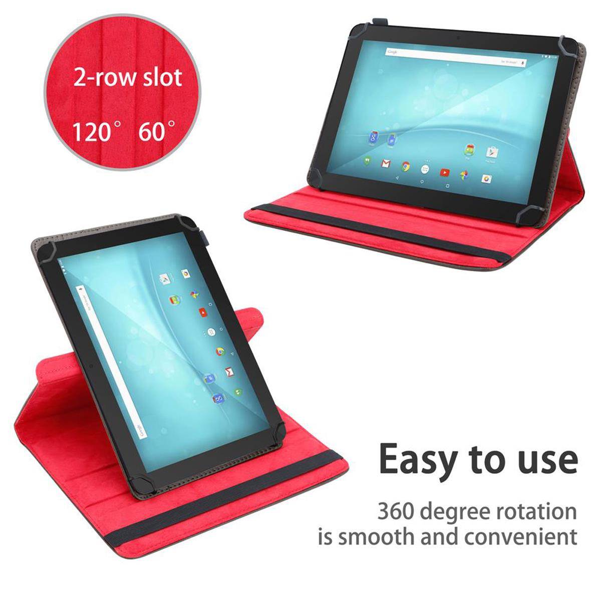 Cadorabo Hülle für Trekstor Surftab Breeze (10.1 Zoll) Schutzhülle in Braun 360 Grad Tablet Hülle Etui Cover Case