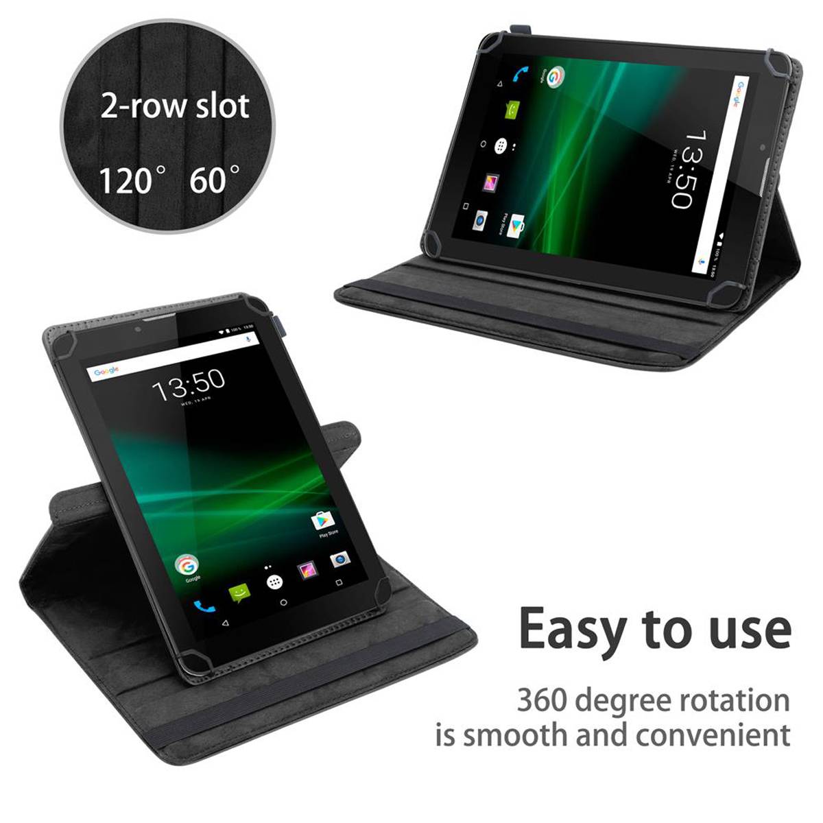 Cadorabo Hülle für Trekstor Surftab Breeze (7.0 Zoll) Schutzhülle in Schwarz 360 Grad Tablet Hülle Etui Cover Case