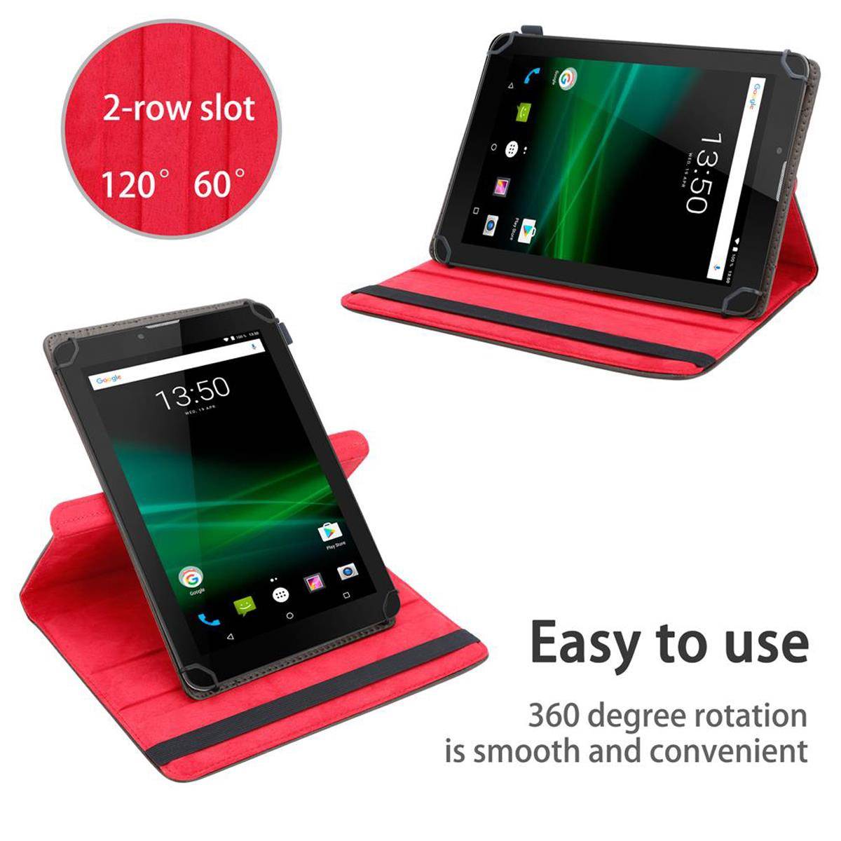 Cadorabo Hülle für Trekstor Surftab Breeze (7.0 Zoll) Schutzhülle in Braun 360 Grad Tablet Hülle Etui Cover Case