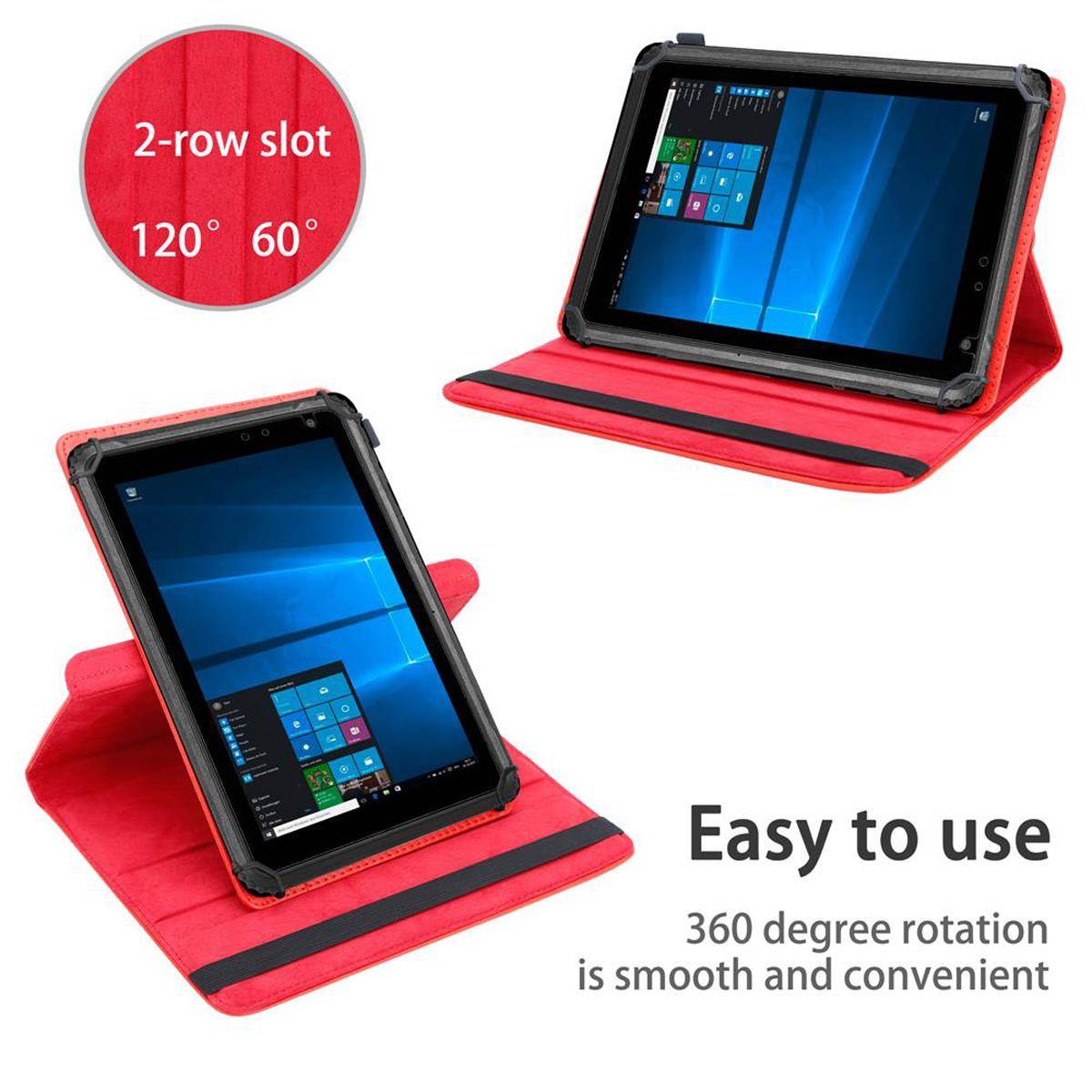 Cadorabo Hülle für Caterpillar T20 Schutzhülle in Rot 360 Grad Tablet Hülle Etui Cover Case