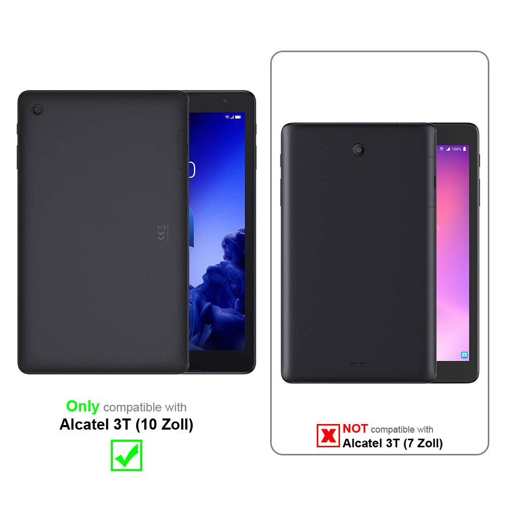 Cadorabo Hülle für Alcatel 3T (10 Zoll) Schutzhülle in Schwarz 360 Grad Tablet Hülle Etui Cover Case