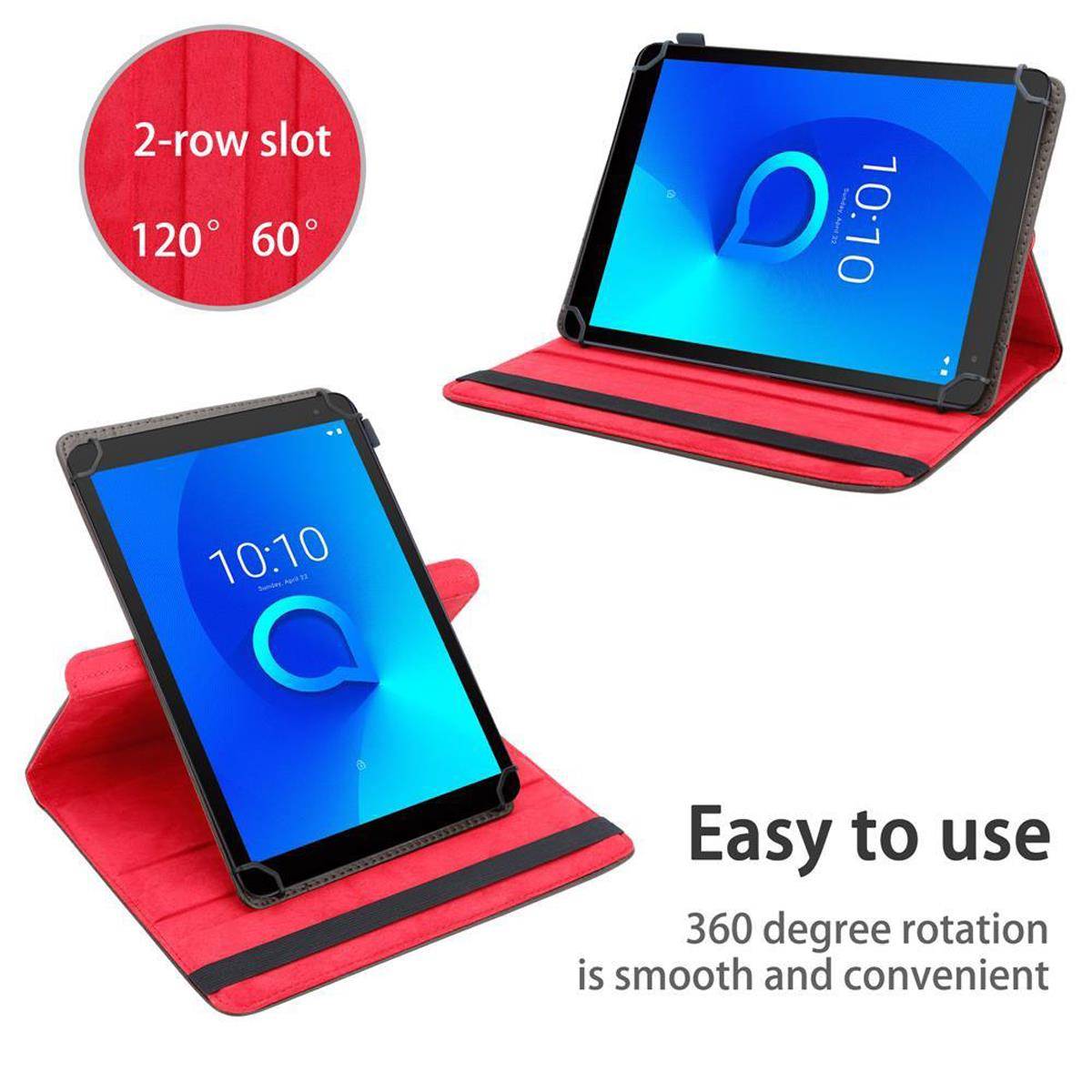 Cadorabo Hülle für Alcatel 3T (10 Zoll) Schutzhülle in Braun 360 Grad Tablet Hülle Etui Cover Case