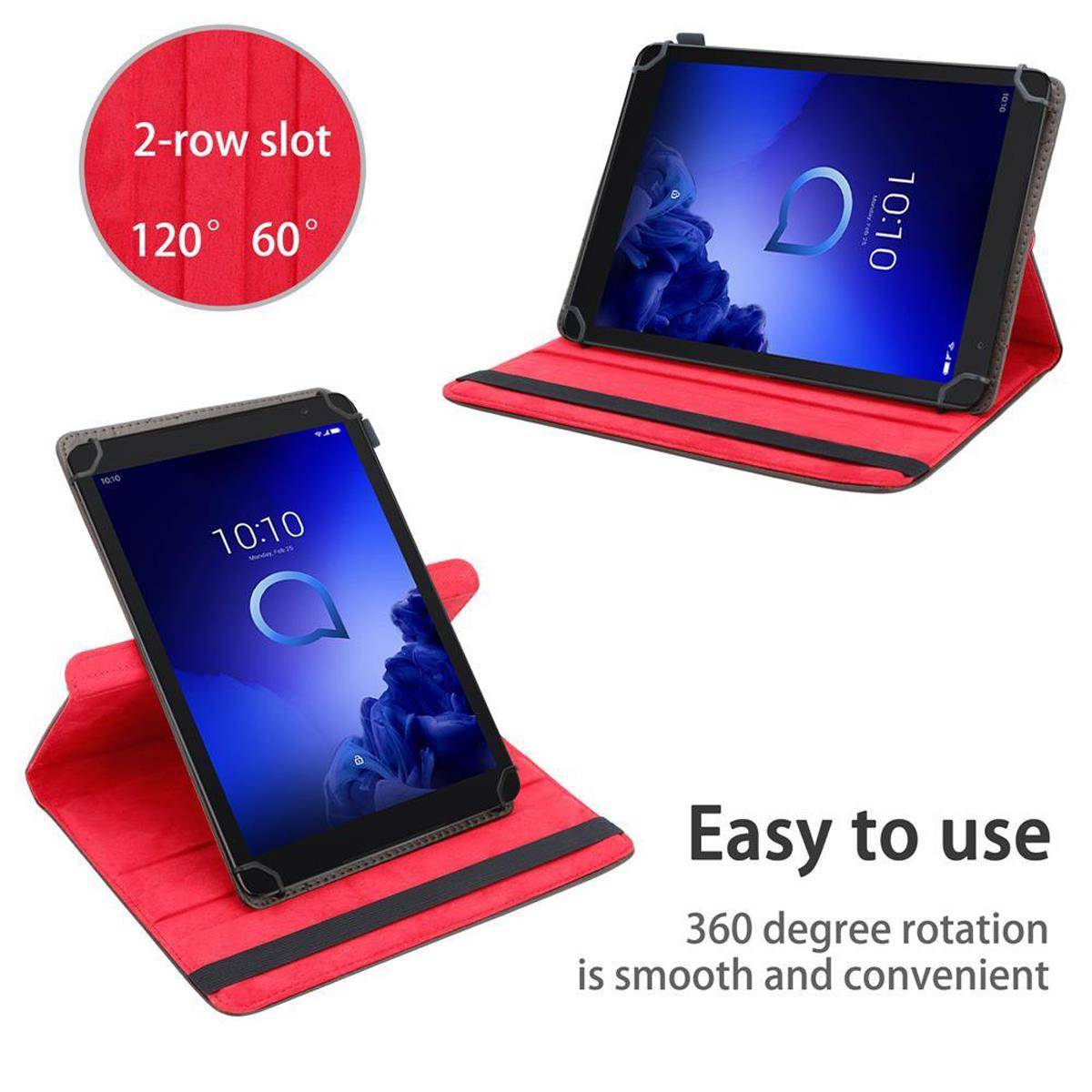 Cadorabo Hülle für Alcatel 1T (10 Zoll) Schutzhülle in Braun 360 Grad Tablet Hülle Etui Cover Case