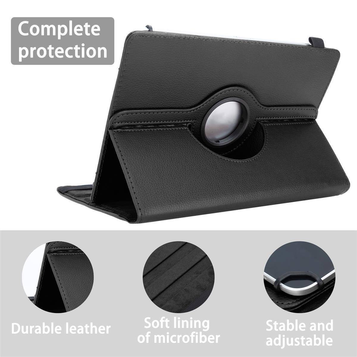 Cadorabo Hülle für 10" Tablets Schutzhülle in Schwarz 360 Grad Tablet Hülle Etui Cover Case